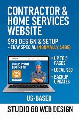 Contractor Website   $99 Design & Setup   US-Based   Hosting SEO Updates