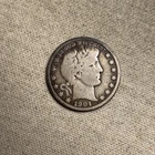 New Listing1901-O Barber Half Dollar  - Beautiful Original- Full Rims & Motto Visible!