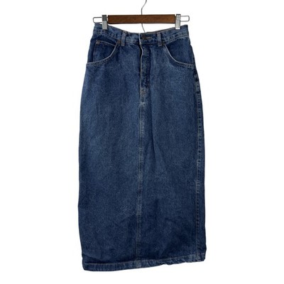 Vintage GAP Work Force Denim Skirt Made in USA Cotton Pencil Maxi (Late 70s-80s)
