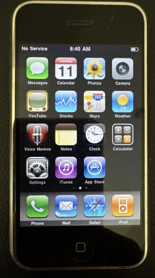 Apple iPhone 1st Gen 8 GB Silver (AT&T) A1203 Fast Ship Good Used 3.1.3 IOS - Image 2 of 3