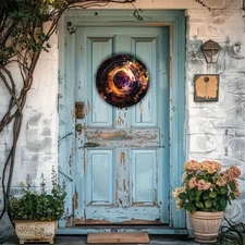 1pc 2D 2D Flat 1pc 7.87X 7.87inch Aluminum Alloy Unique Abstract Metal Wall Art-