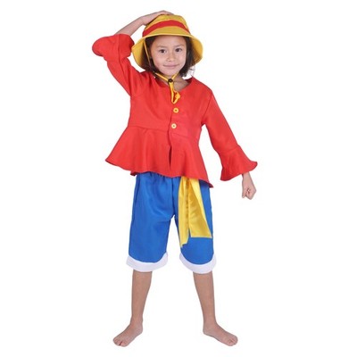Kinder Kostüm von Monkey D. Ruffy nach Zeitsprung | Jacke und Hose | Größen: 110