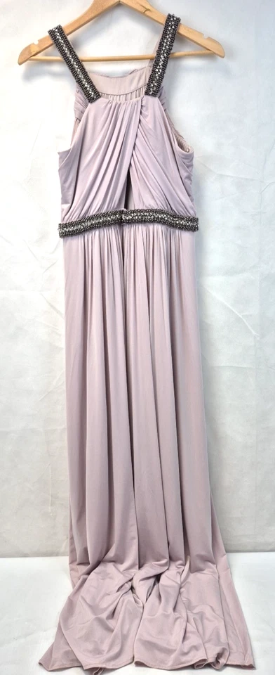 Coast Maxina Maxi Dress Ladies UK 14 Oyster Lilac Bridesmaid Wedding Prom Beaded - Image 4 of 4