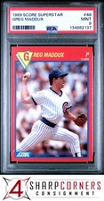 1989 SCORE SUPERSTARS #48 GREG MADDUX CUBS HOF POP 4 PSA 9