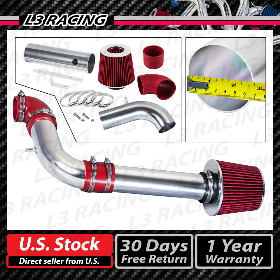 RED COLD AIR INDUCTION INTAKE KIT+FILTER CHEVY 97-03 S10 PICKUP GMC SONOMA 2.2L