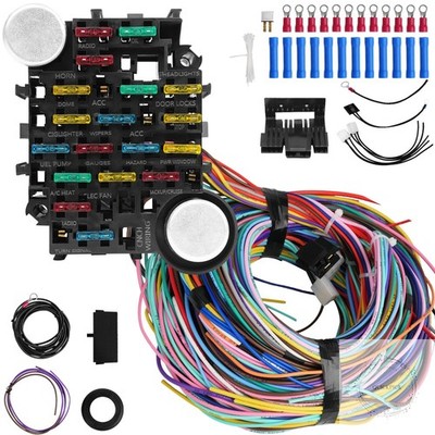 Universal 21 Circuit Wiring Harness Kit, Universal Extra Long Wire 21 Circuit Wi
