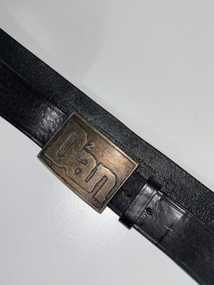 Vintage DSquared2 Black Leather Belt with Large Buckle 111 cm 44 in