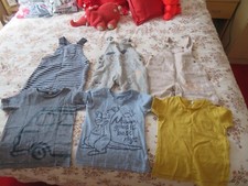 Boys Bundle aged 12/18 months 3 x Dungaree's & Top's F&F/Mothercare/George/M&S