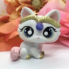 Mini Toy Pet Shop Cute  Crouching Cat, Ooak Custom, Hand Painted.