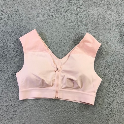 Tommie Copper Shoulder Support Bra With Zipper Womens Medium Full Zip Pink a432