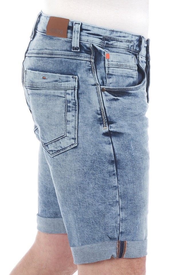 Bermuda Jeans Uomo Riverso - Regular Fit, Elasticizzato, Corto, Per Tempo Libero (blu, Grigio, Chiaro) Bermuda Adidas - Foto 9