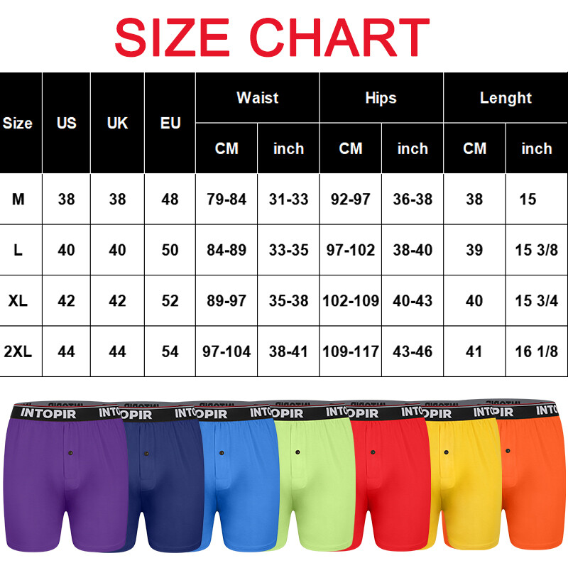 7 Pack Men Boxer Shorts Fit Loose Underwear Long Leg Boxer Cotton