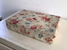 Alte Stoffschachtel Box Shabby Brocante Rosenmotiv Landhaus Country Vintage Deko
