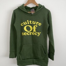 Women's Dark Green Cozy Fleece Relaxed Hooded Pullover Sweatshirts Size S/M NEW