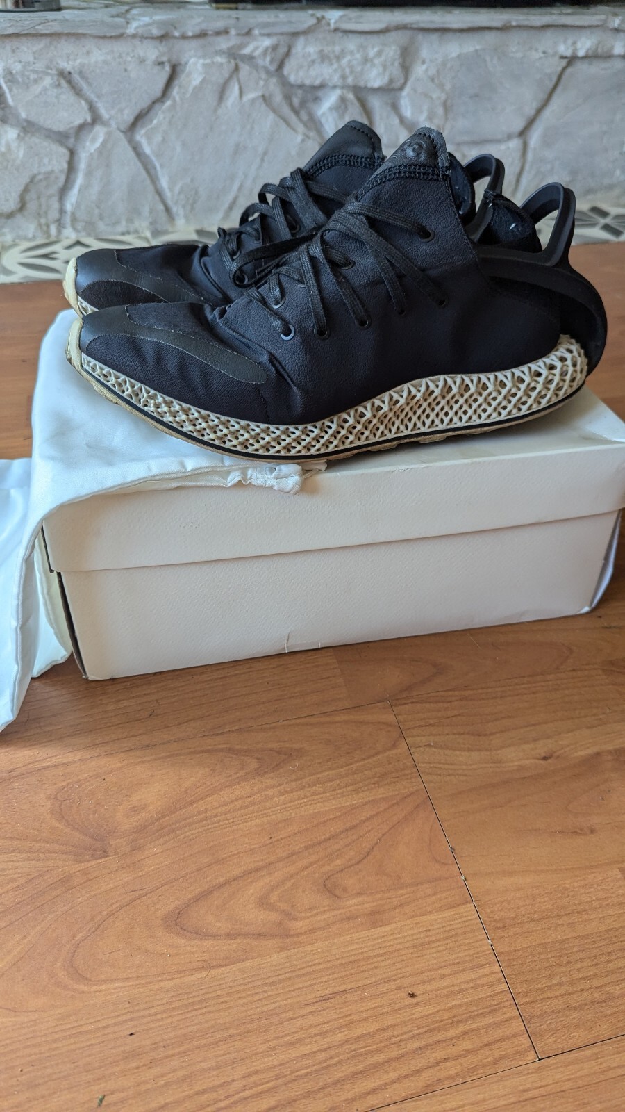 RARE ADIDAS Y-3 RUNNER 4d EXO HQ5972 BLACK/ /WHITE , SIZE UK 9 image 8