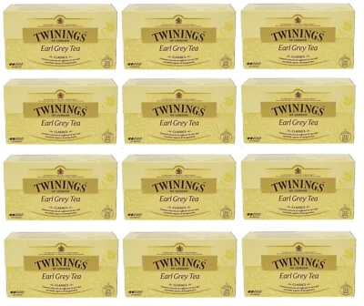 12x Twinings Earl Grey Tea,Schwarzer Tee mit Bergamotte-Aroma,25 Filtern