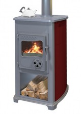 EEK A+ Kaminofen Bella bordeaux mit Herdplatte - 5,4kW