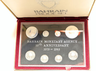 1983 BAHRAIN Proof Silver Set of 8 Coins 500 250 100 50 25 1983 BAHRAIN Proof Silver Set of 8 Coins 500 250 100 50 25