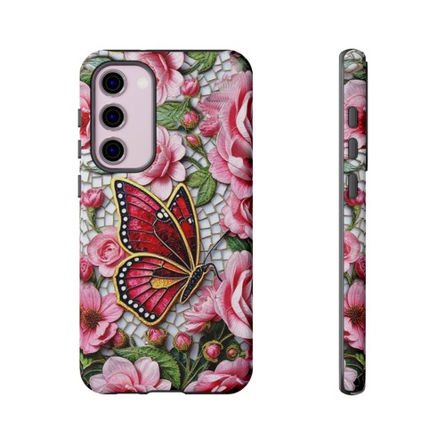 Rose Tough Case Butterfly Mosaic Pink iphone 16 15 14 13 S25 S24 S23 S22 - 第 195/240 張圖片