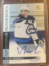 2019-20 UD SP Authentics Auto RARE SP # 132 (RC) Ville Heinola Autographed Card