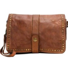 Constance Rota - Women’s Genuine Leather Shoulder/messenger Bag Color Camel