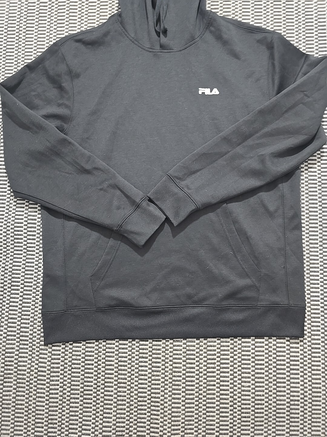 Felpa con cappuccio pullover con coulisse uomo Fila vintage taglia large nera