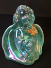 Fenton Art Glass Aqua Opalescent Carnival Angel With Butterfly