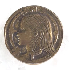 Vintage 1936 HNS Holy Name Society Brass Screw Lapel Pin 9/16"