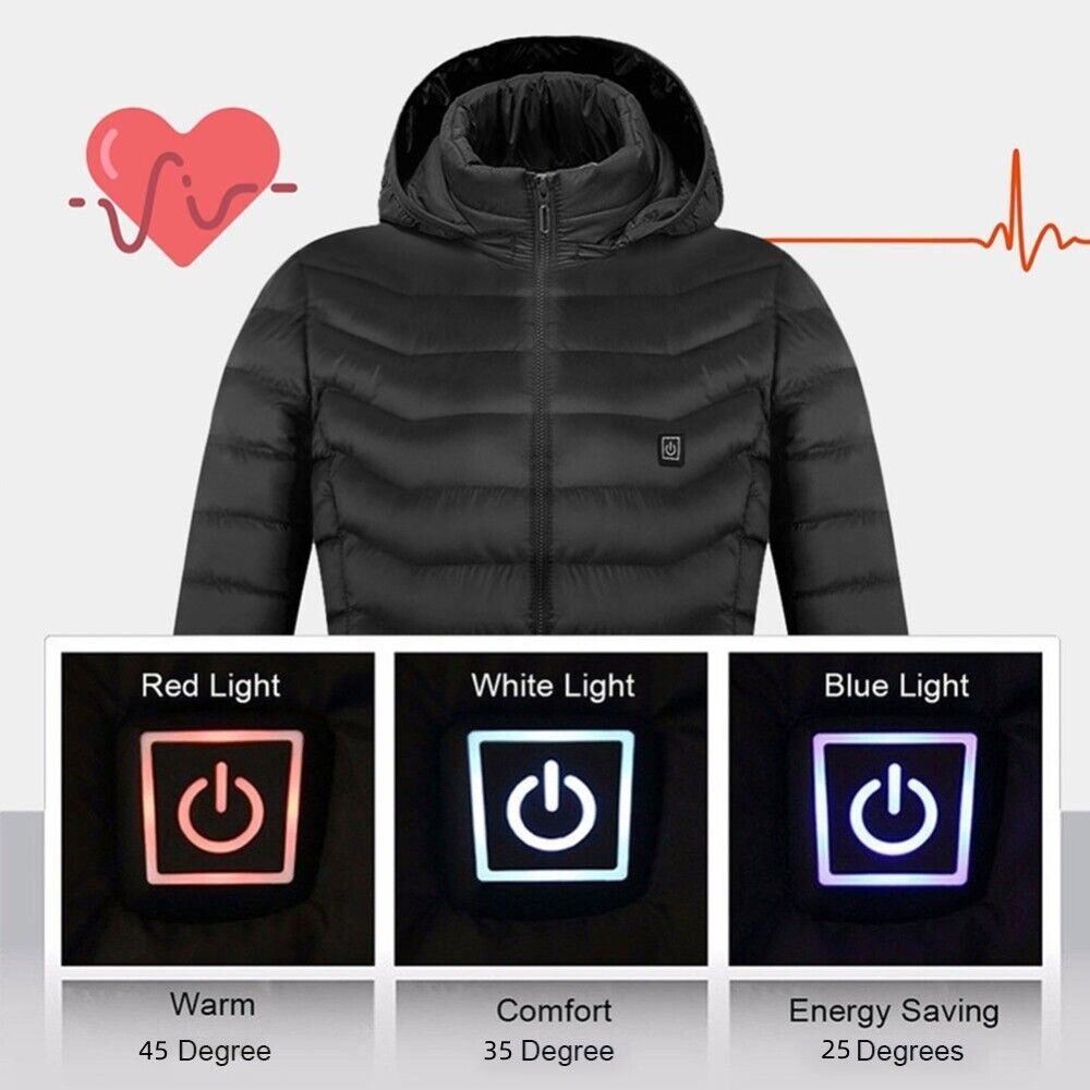Heated Jacket Coat USB Electric Jacket Cotton Coat Heater Thermal Clothing Heati