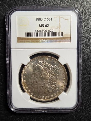Beautiful 1883 O Morgan Silver Dollar NGC Graded MS 62