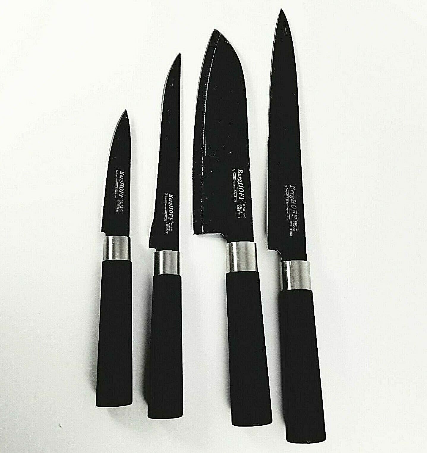 Rewarding Grateful necessary BergHOFF Studio Belgium Rostfrei Knives X30Cr13 black blades Lot of 4 | eBay