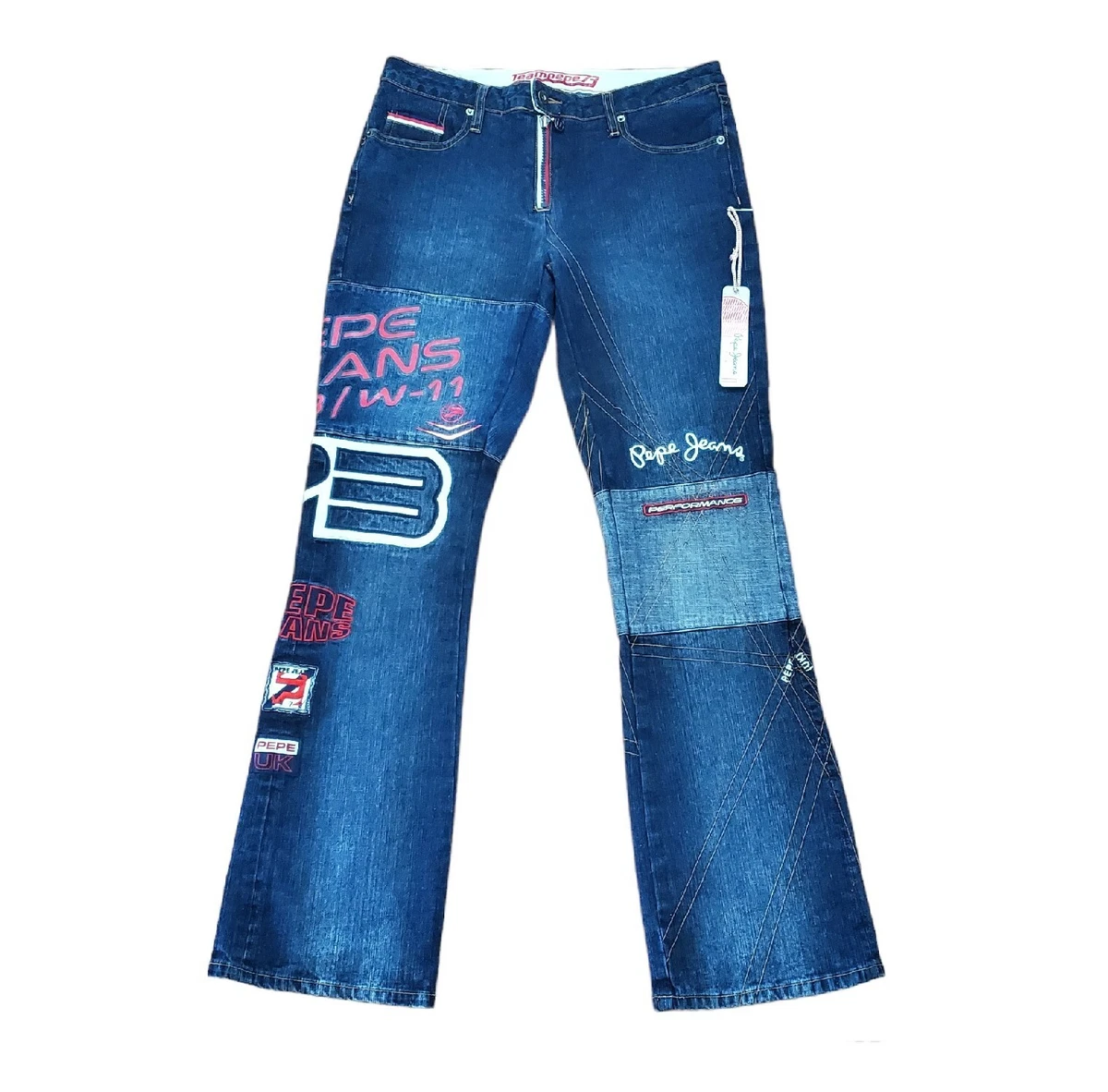 Pepe Jeans London 73 Women Blue Denim Jeans Boot Cut Casual Bottoms Size 31