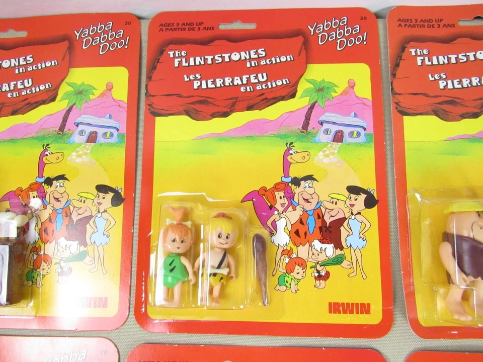 Rare The Flintstones Complete Carded Figure Set by Irwin Hanna-Barbera 1985 - Image 3 of 4