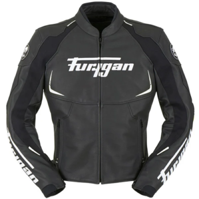 Veste En Cuir De Moto Furygan Spectrum Noire Et Blanche Taille M