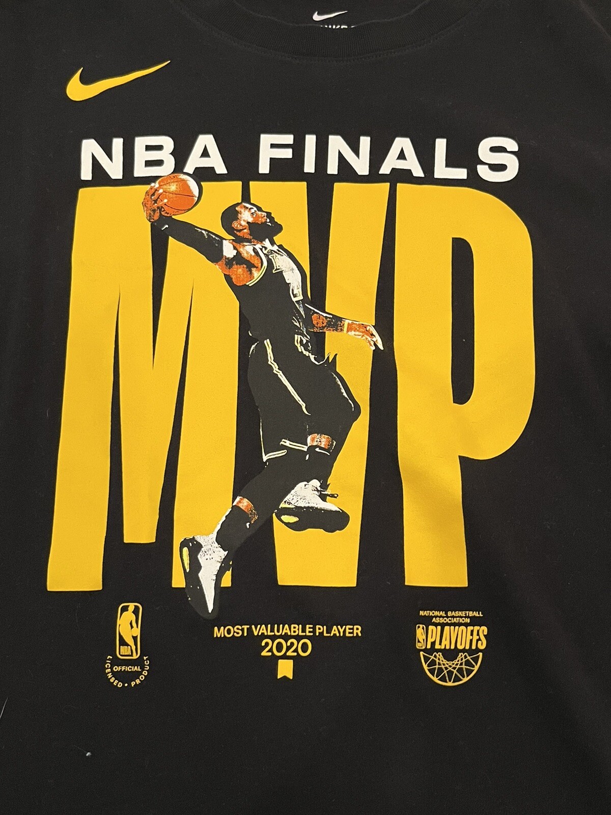 LeBron James NBA Finals T Shirt 2020 Nike Los Angeles Lakers Large Black Adult thumbnail 2