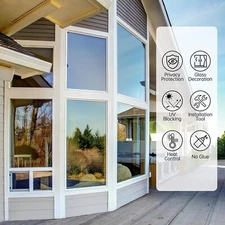 Window Privacy Film with 3 Free Tools: One Way Home 17.5 x 78.7Inch, Black 