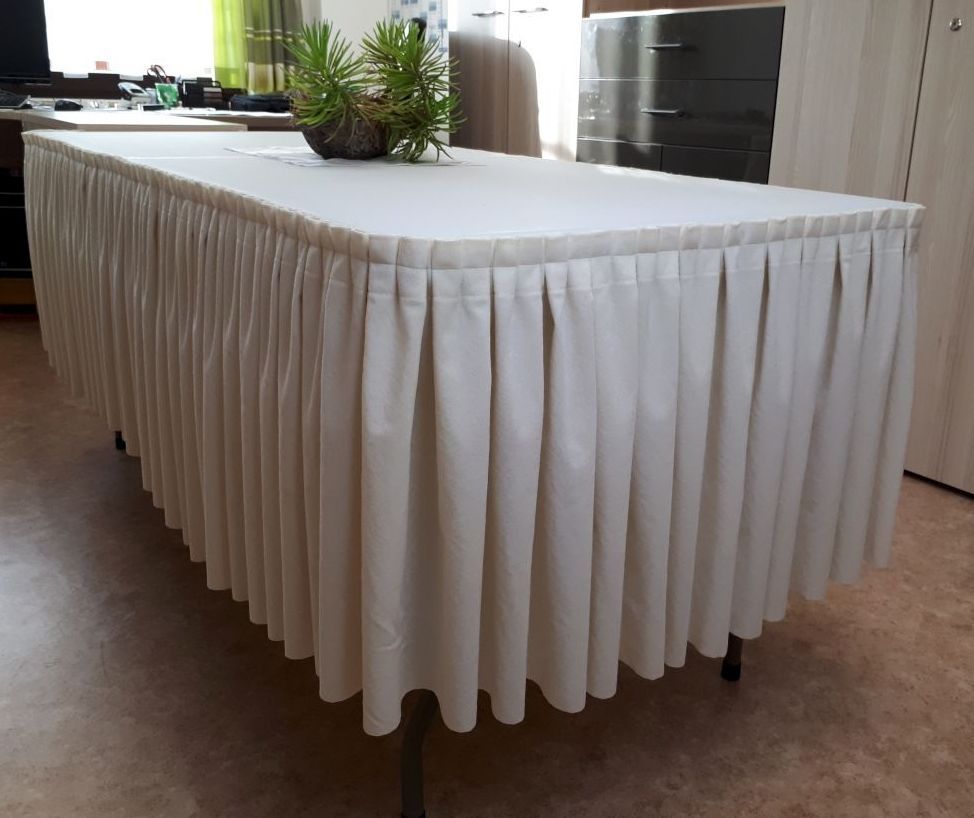 Tischhusse Tischrock Skirting Tischumrandung Tischverkleidung Tischdecke 1 Meter