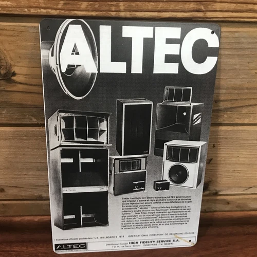 Vintage Altec Lansing Speaker AD Reproduction Tin Metal sign 8"X12" Man-Cave