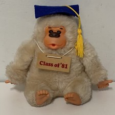 Vintage 80s Russ Gonga Class Of 1981 Plush Stuffed Animal Thumbsucker Gorilla