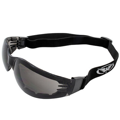 Global Vision Ideal Foam-Padded Motorcycle Safety Goggles Z87.1 w/ Smoke Lens