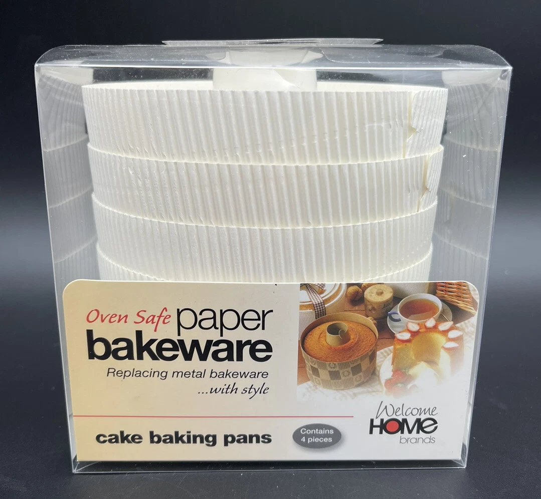 Welcome Home Oven Safe Paper Bakeware Cake Baking Pan 4 Pieces eBay