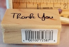 Wood Rubber Stamp - THANK YOU script - Recollections 147648 - Made in China