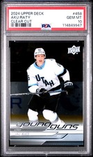 2024-25 Upper Deck Series 2 Aku Raty Young Guns Clear Cut RC SP #458 PSA 10