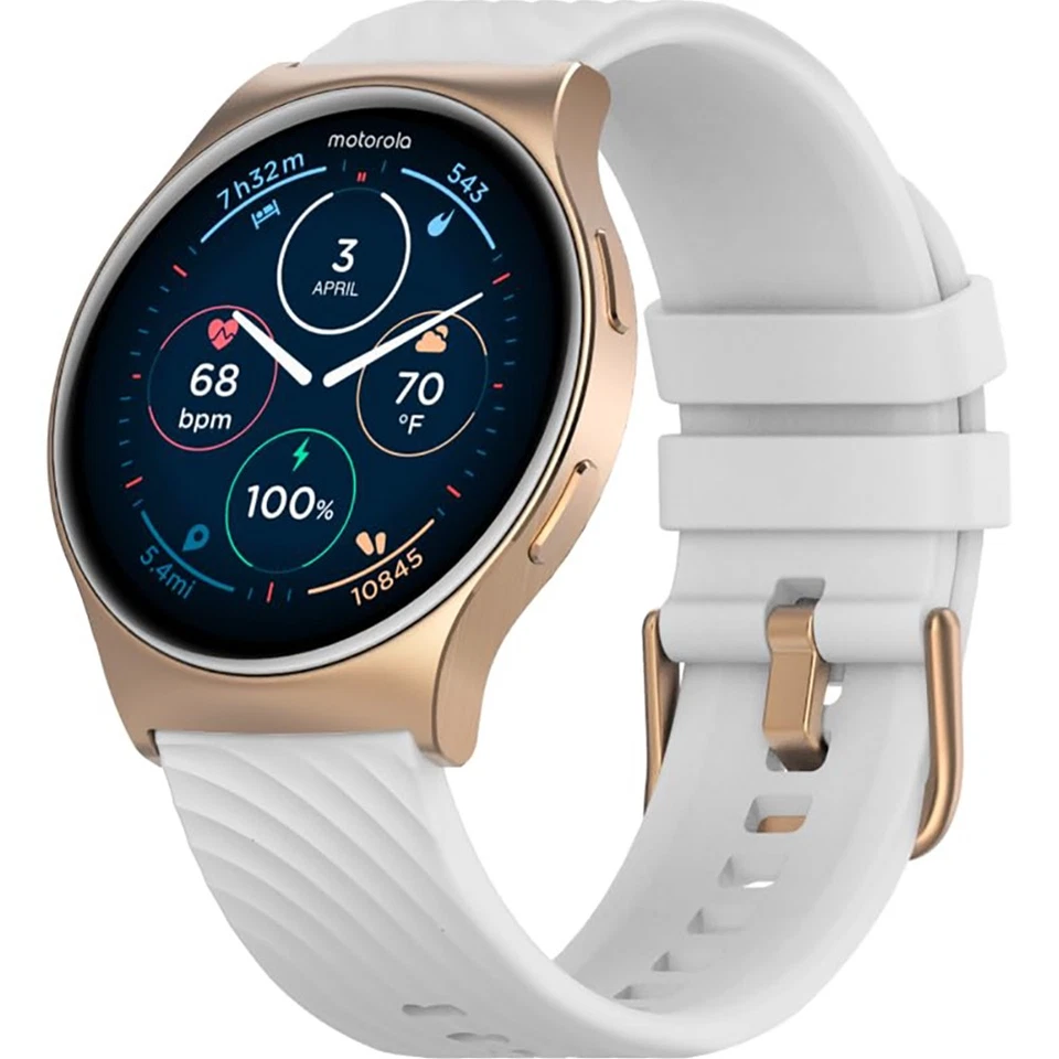 Reloj inteligente Motorola Moto Watch 120 1.43" AMOLED Bluetooth AI, oro rosa Foto 3 de 4