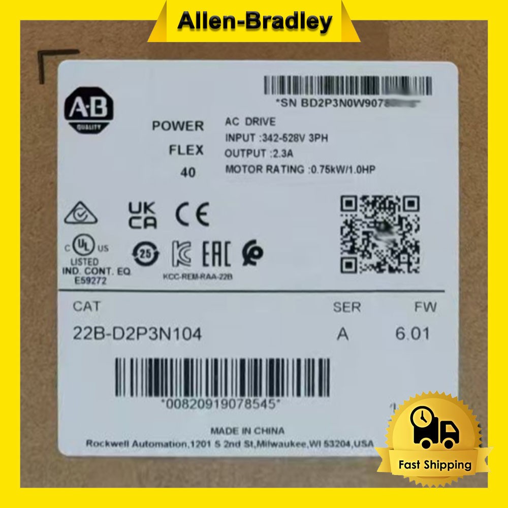 AB 22B-D2P3N104 SER A PowerFlex 40 AC Drive SURPLUS IN BOX AB 22BD2P3N104 PLC US