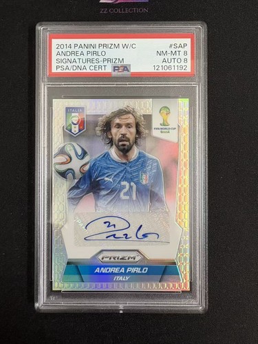 2014 Panini Prizm FIFA World Cup Andrea Pirlo /25 Signatures Prizm PSA 8 Auto 8