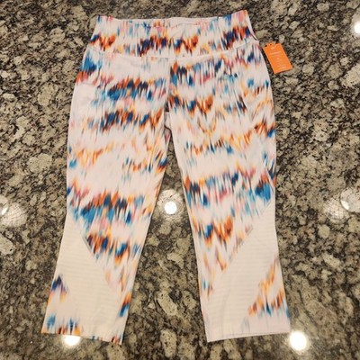TEK Gear Capri High Rise Workout Dry Tek Pants Women's Size 1X NWT Tie Dye Stret
