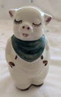 Vintage SHAWNEE Pottery SMILEY PIG Green Scarf 5" Salt Shaker