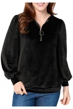 Belle by Kim Gravel Belleour Circle Zip Top Black