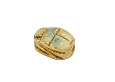 Light Green Egyptian Scarab Bead 18x12mm Middle East Tabular Clay Large Hole